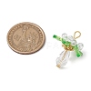 Glass with Round Shell Pearl and Acrylic Charms Pendants PALLOY-MZ00647-02-2