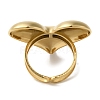 Ion Plating(IP) 304 Stainless Steel Heart Open Cuff Rings for Women RJEW-Z053-06G-3