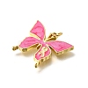 October Breast Cancer Pink Awareness Ribbon Brass Enamel Pendants KK-S517-04B-G-2