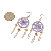 304 Stainless Steel with Glass Dangle with Natural Agate Stud Earring EJEW-MZ00185-02-3
