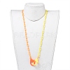 Personalized Two Tone ABS Plastic Cable Chain Necklaces NJEW-JN02825-02-4
