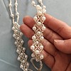 Rhombus Plastic Pearl with Glass Seed Beaded Stretch Toe Ring Anklets for Women FS-WGADC6C-01-2