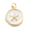 Ocean Theme Brass Enamel Pendants KK-Q029-01B-G-1
