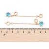 Rack Plating Star Brass Deep Sky Blue Cubic Zirconia European Safety Chains KK-F879-21G-3