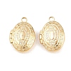 Oval Brass Locket Pendants KK-K414-12F-G-1