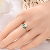 Glowworm Brass & Rhinestone & Luminous Stone Finger Rings for Women FS-WG997BF-01-2
