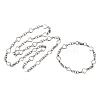 304 Stainless Steel Heart Link Chain Bracelet & Necklace Jewelry Sets SJEW-L199-08P-4