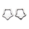 Tarnish Resistant 304 Stainless Steel Star Huggie Hoop Earrings STAS-J033-06P-2