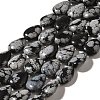 Natural Snowflake Obsidian Beads Strands X-G-I377-A28-2