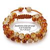 Sparkling Round Glass Braided Bead Bracelet BJEW-SW00082-13-2