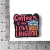 Coffee Cup with Coffee Teach Repeat Silicone Focal Beads SIL-M006-06G-3