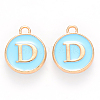 Golden Plated Alloy Enamel Charms X-ENAM-S118-04D-1