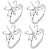 4Pcs Brass Adjustable Ring Findings KK-BBC0014-80S-1