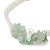 Handmade Glass Seed Beaded & Natural Green Aventurine Chips Beaded Bracelets for Women BJEW-MZ00225-02-3