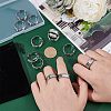12Pcs Stainless Steel Grooved Finger Ring Settings STAS-UN0038-94D-2