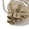 Christmas Printed Burlap Packing Pouches Drawstring Bags ABAG-Q053-02A-03-4