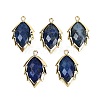 Natural Dyed Lapis Lazuli Faceted Leaf Pendants G-I375-04G-03-1