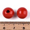 Spray Painted Round Natural Schima Wood Beads WOOD-A018-12mm-07-3
