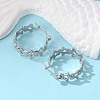 Non-Tarnish Hollow Star 304 Stainless Steel Hoop Earrings for Women STAS-A057-14P-4