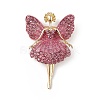 Butterfly Dancer Enamel Pin with Rhinestone JEWB-P016-01G-02-3
