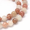 Round Natural  Moonstone and Sunstone Beads Strands G-F222-03-8mm-2
