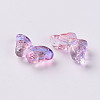 Two Tone Transparent Spray Painted Glass Beads GLAA-S190-018E-01-3
