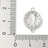 Rack Plating Brass Micro Pave Clear Cubic Zirconia Religion Virgin Mary Connector Charms KK-L224-094P-02-3