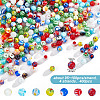 4 Strands Handmade Millefiori Glass Round Bead Strands LAMP-GO0001-13-2