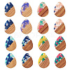 16Pcs 8 Colors Resin and Walnut Pendants RESI-TA0003-95-3