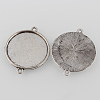 Tibetan Style Alloy Cabochon Connector Settings TIBE-M022-14AS-2