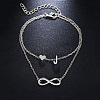 Alloy Infinity Heart Initial Charm Double Layer Anklets for Women FS-WG74AE6-10-1