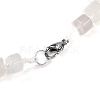 Natural White Agate Hexagon Prism Graduated Beaded Necklaces for Women Men NJEW-K388-03S-3
