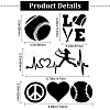 Gorgecraft 8 Sheets 4 Style Heart & Tennis Pattern Laser Style PET Waterproof Self-Adhesive Stickers STIC-GF0001-02A-2