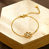 304 Stainless Steel Flower Link Bracelets WG0BE89-02-1