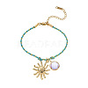 304 Stainless Steel Enamel & Rhinestone & Glass & Cotton Cord Charm Bracelets FS-WGBC5B1-05-1