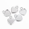 Tarnish Resistant 304 Stainless Steel Pendant Cabochon Settings STAS-K155-15P-1