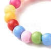 Colorful Flat Round with Letter Acrylic Finger Ring with Round Beads for Women RJEW-JR00427-7