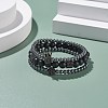 3Pcs 3 Style Round Synthetic Black Stone & Hematite Beaded Stretch Bracelets Set BJEW-JB07688-02-2