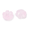 Transparent Spray Paint Glass Bead Caps GLAA-H035-04G-2