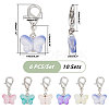   10 Sets Transparent Spray Painted Glass Butterfly Pendant Decorations HJEW-PH0001-64-2