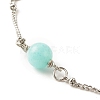Natural Dyed White Jade & Malaysia Jade Anklets for Women AJEW-AN00476-01-4