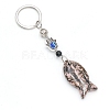 Natural Rhodonite Fish Keychain PW-WG77624-05-1