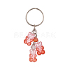 Gradient Color Transparent Resin Bear Charm Keychain KEYC-JKC00458-3