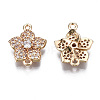 Brass Micro Pave Clear Cubic Zirconia Links Connectors X-KK-S359-155-RS-2
