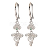 925 Sterling Silver Micro Pave Clear Cubic Zirconia Earring Hooks STER-U005-12P-1