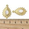 Teardrop 304 Stainless Steel Natural Paua Shell/White Shell Pendants Ion Plating(IP) STAS-U037-09G-01-3