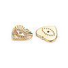 Brass Micro Pave Clear Cubic Zirconia Charms X-KK-S360-126-NF-2