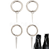 4Pcs 2 Styles Cone Spike Alloy Shoe Charms HJEW-AB00730-1