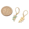 Leaf 304 Stainless Steel Enamel Leverback Earrings EJEW-JE06261-3
