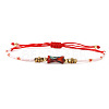 Bohemian Natural Gemstone & Glass Seed Bead Braided Bead Bracelets for Unisex OP0530-4-1